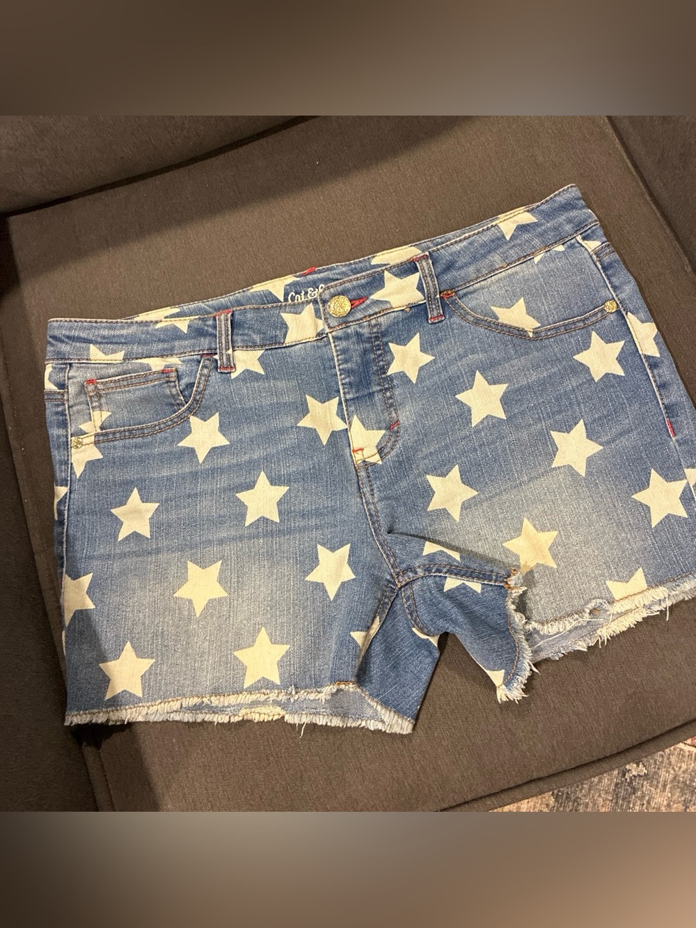Cat & Jack Blue Denim Star Print Shorts